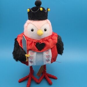 Plush Owl Or Bird with Crown and Cape
